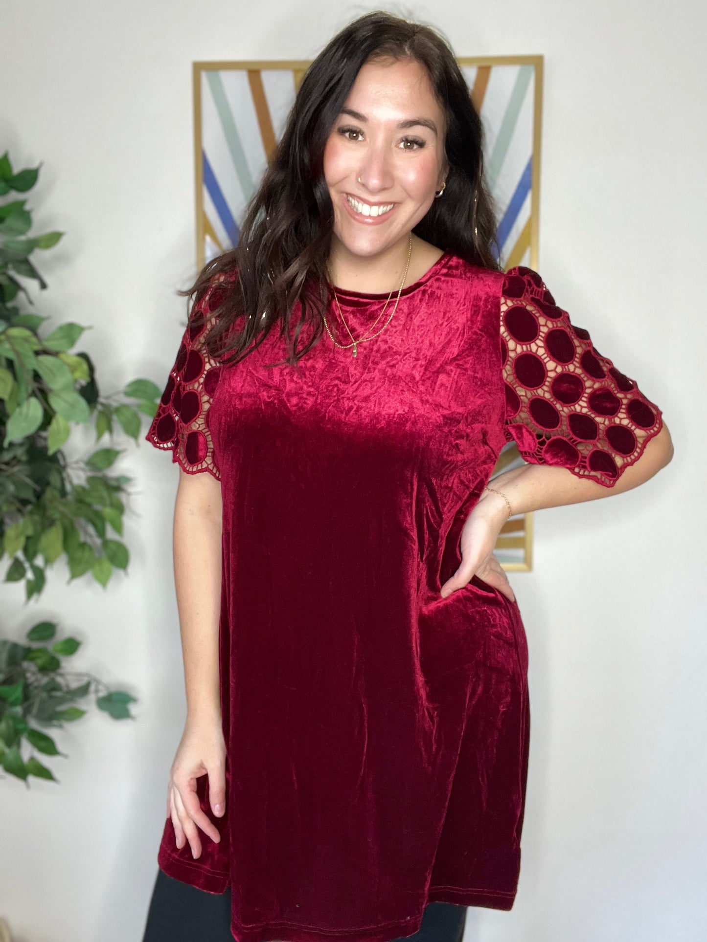 Circle of Love Velvet Dress