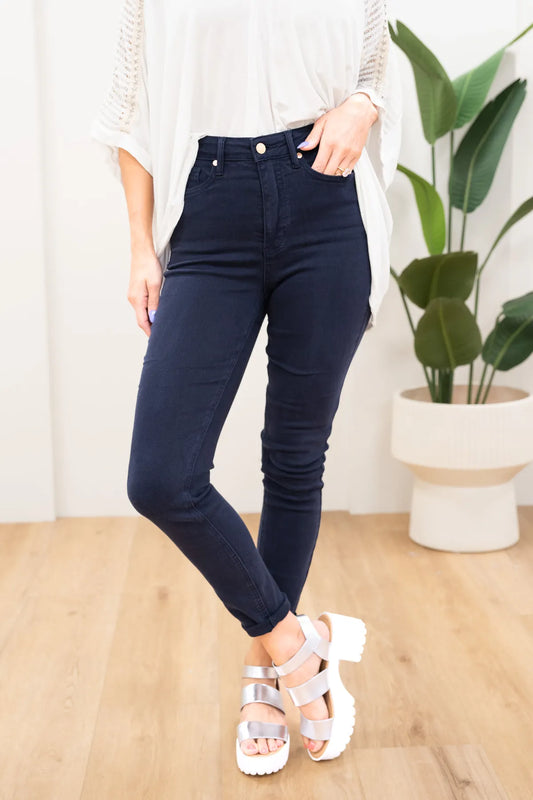 Judy Blue High Rise Tummy Control Navy Skinnies